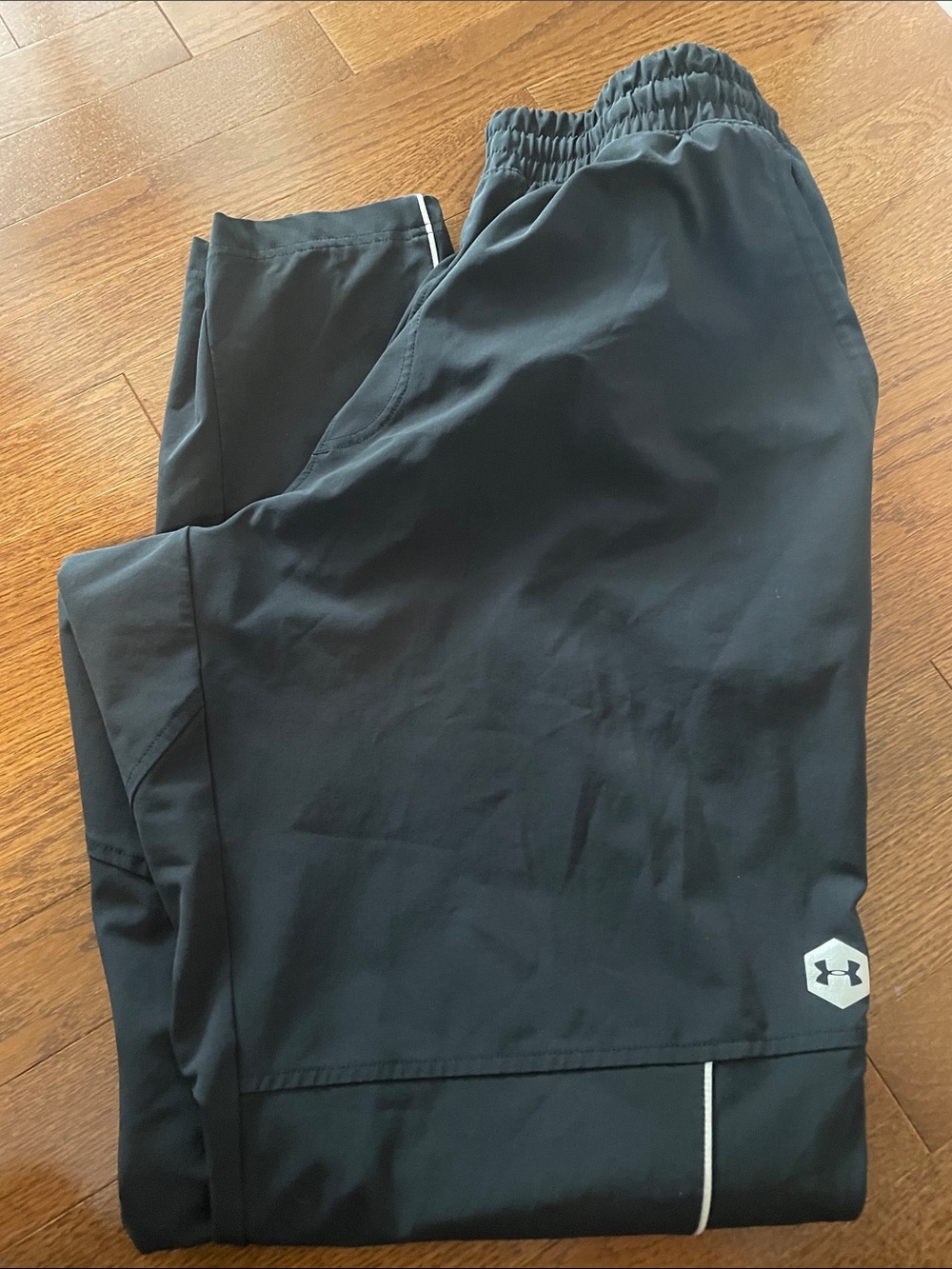Under Armour Black Joggers with White Side Piping